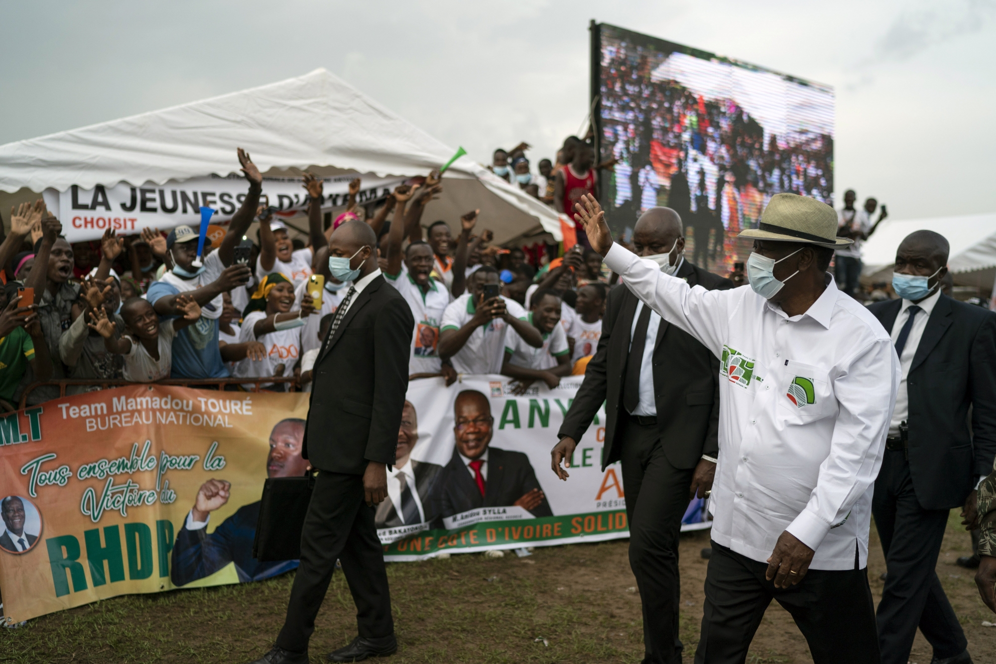 Alassane Ouattara en campagne, à quelques jours de l’élection présidentielle.