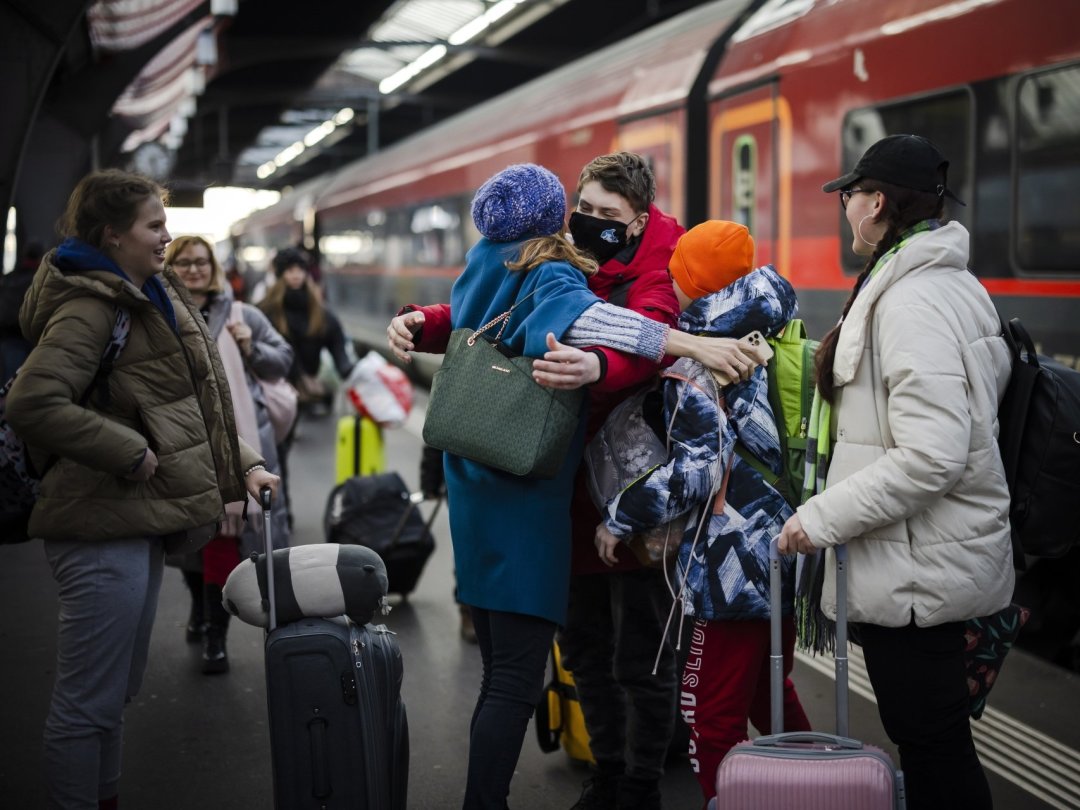 600 à 1000 réfugiés ukrainiens pourraient arriver en Suisse chaque semaine, comme ici à Zurich.