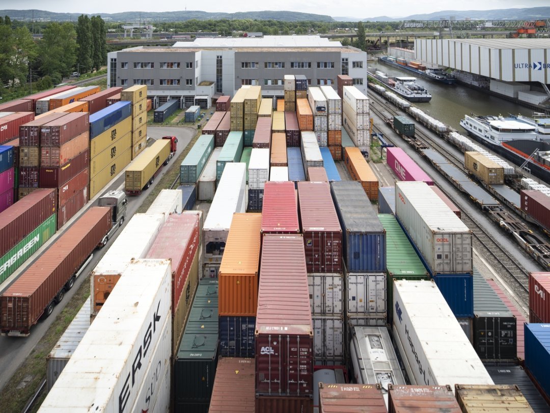 Le port commerçant de Bâle, en juillet 2020.