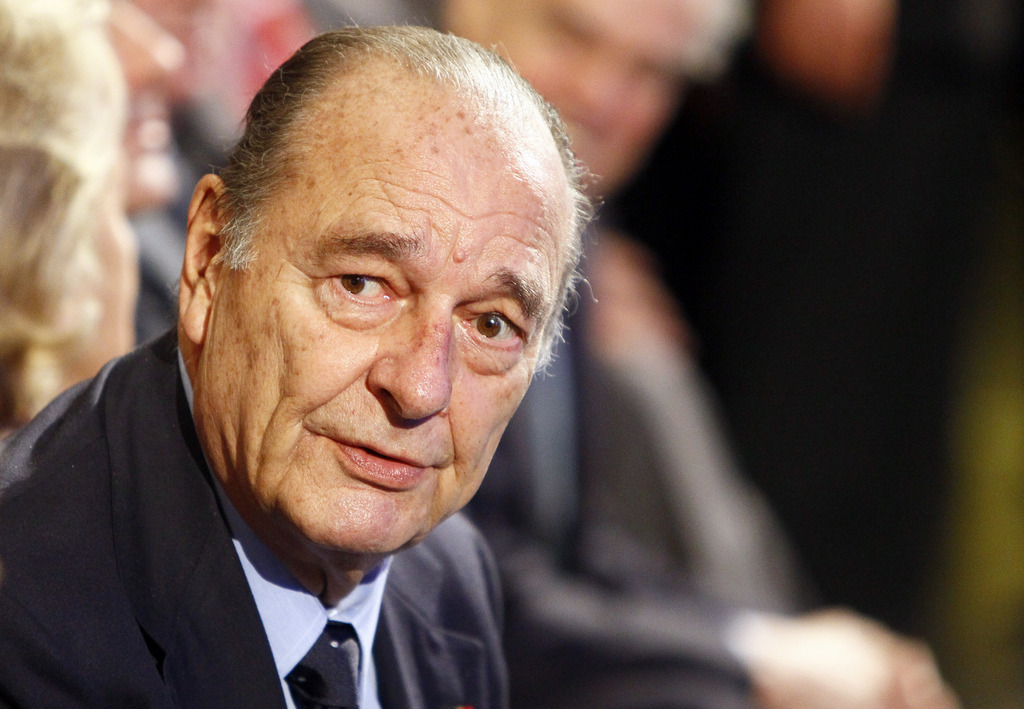 Former French President Jacques Chirac  attends a ceremony awarding laureates of the Fondation Chirac at Quai Branly Museum in Paris, Thursday, Nov. 24, 2011. (AP Photo/Francois Mori)