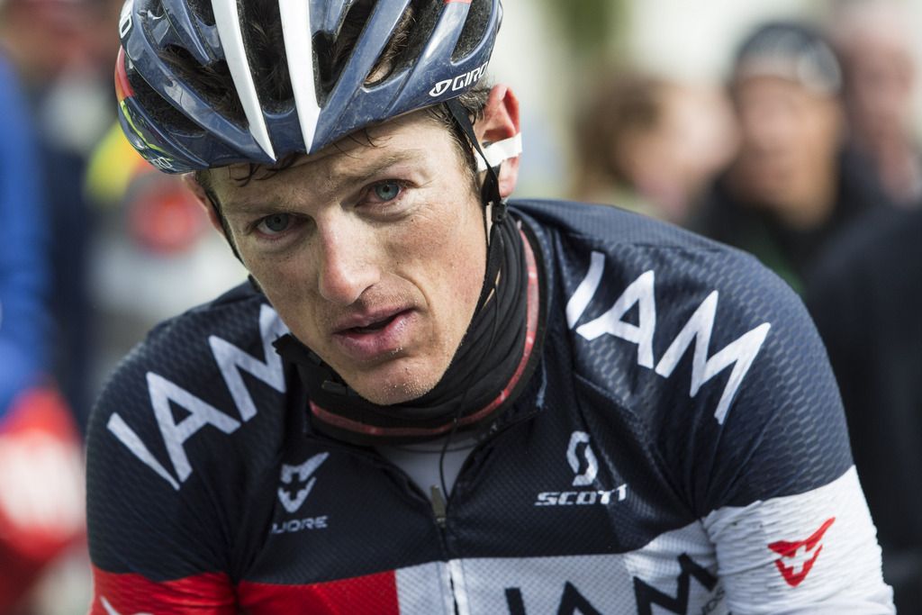 Switzerland's Mathias Frank of team IAM Cycling looks on prior to the third stage, a 180,5 km race from Le Bouveret to Aigle, at the 68th Tour de Romandie UCI ProTour cycling race in Aigle, Switzerland, Friday, May 2, 2014. (KEYSTONE/Jean-Christophe Bott)
