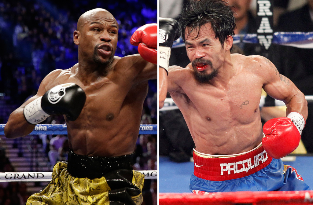 Les boxeurs Manny Pacquiao et Floyd Mayweather se battront pour la ceinture le 2 mai à Las Vegas, dans le Nevada. 