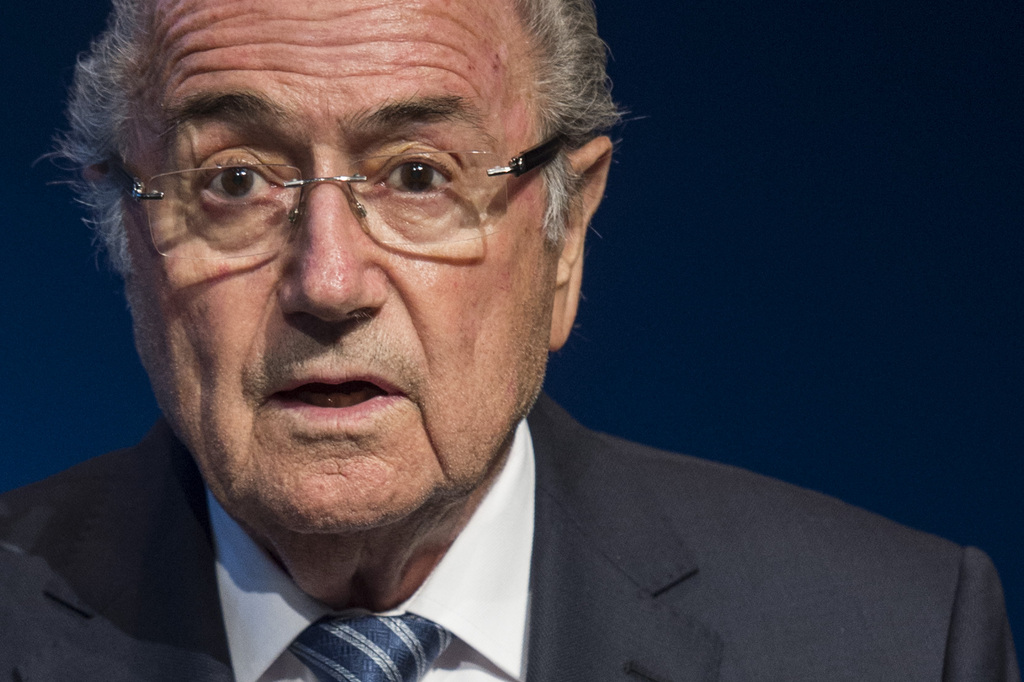 FIFA president Joseph S. Blatter speaks during a press conference at the FIFA headquarters in Zurich, Switzerland, Tuesday, June 2, 2015. Blatter intends to resign, calls an extraordinary congress to elect his successor, he announced at the news conference. (KEYSTONE/Ennio Leanza)