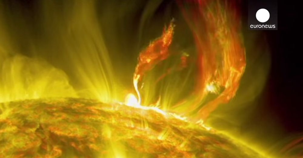 Une éruption solaire aussi grande que la planète terre filmée par la NASA.