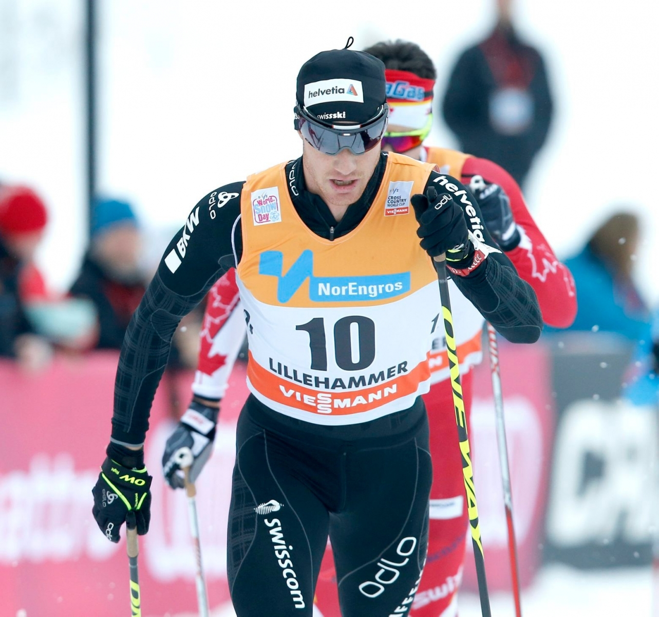 Dario Cologna of Switzerland in action during the World Cup Skiathlon 30km event in Lillehammer, Norway Saturday, Dec. 5, 2015. (Terje Pedersen/NTB scanpix via AP)  NORWAY OUT  Norway World Cup Skiathlon