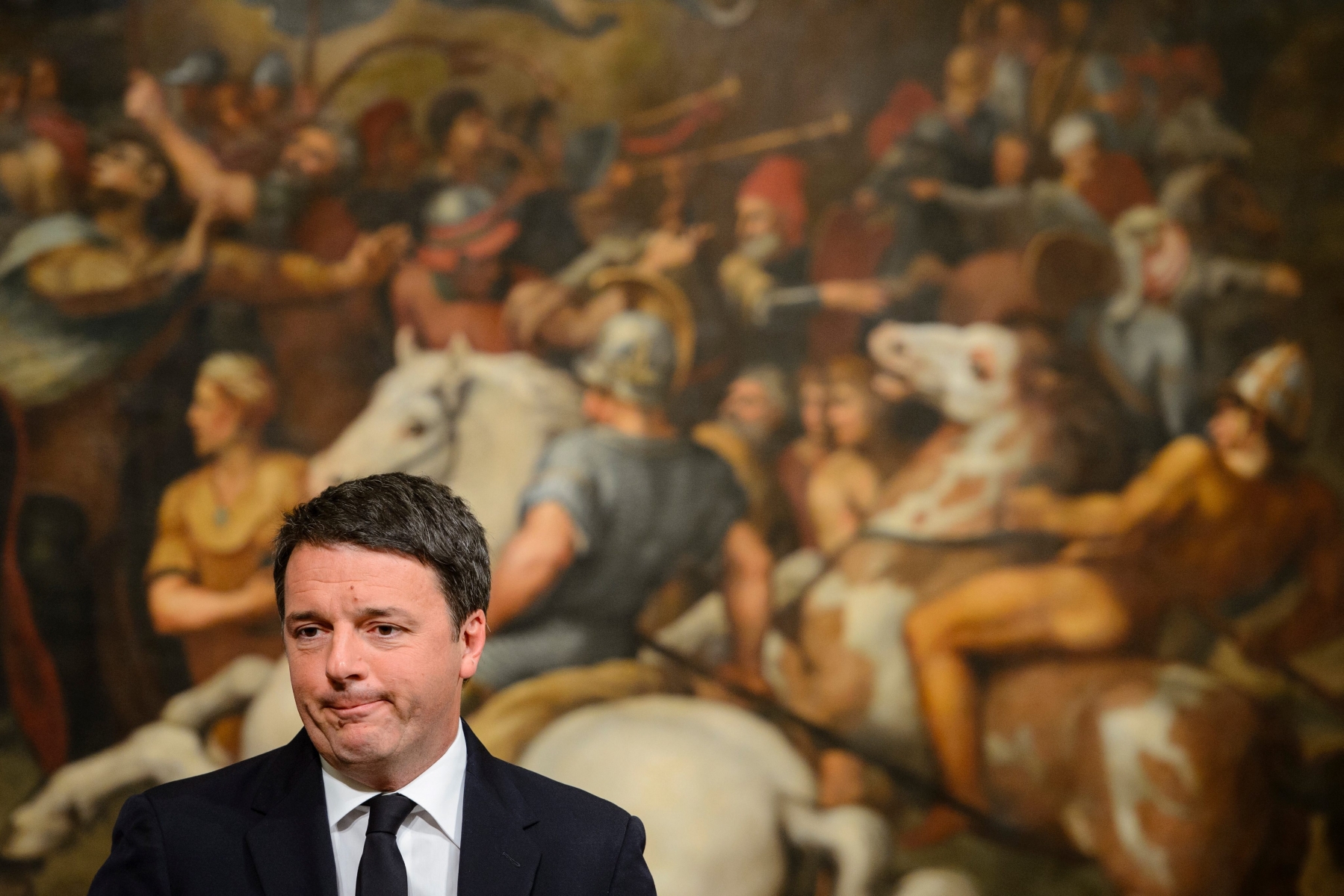 epa05660300 The Italian Prime Minister, Matteo Renzi, speaks at the Palazzo Chigi in Rome, Italy, 04 December 2016 after the referendum on constitutional reform. Matteo Renzi has announced his resignation after exit polls on 04 December 2016 suggest a 'No' vote victory in a crucial referendum to which Renzi had tied his political future. The referendum is considered by the government to end gridlock and make passing legislation cheaper by, among other things, turning the Senate into a leaner body made up of regional representatives with fewer lawmaking powers. It would also do away with the equal powers between the Upper and Lower Houses of parliament - an unusual system that has been blamed for decades of political gridlock.  EPA/GREGOR FISCHER ITALY REFERENDUM CONSTITUTION