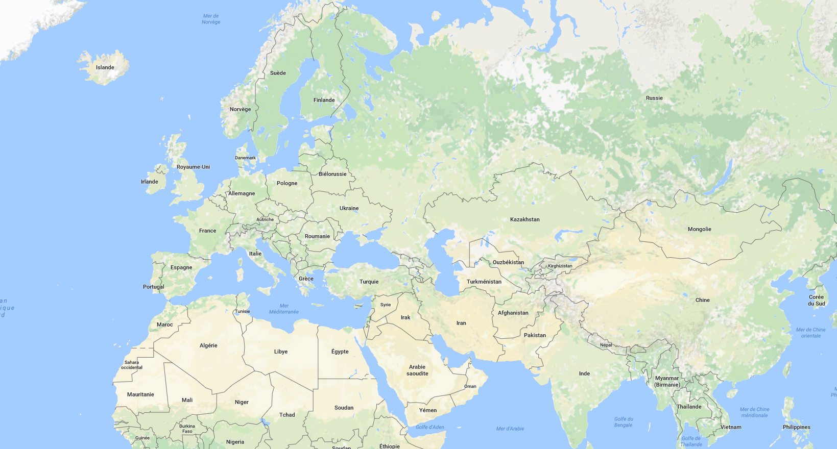 Les frontières de Google Maps ne sont pas toujours les mêmes.
