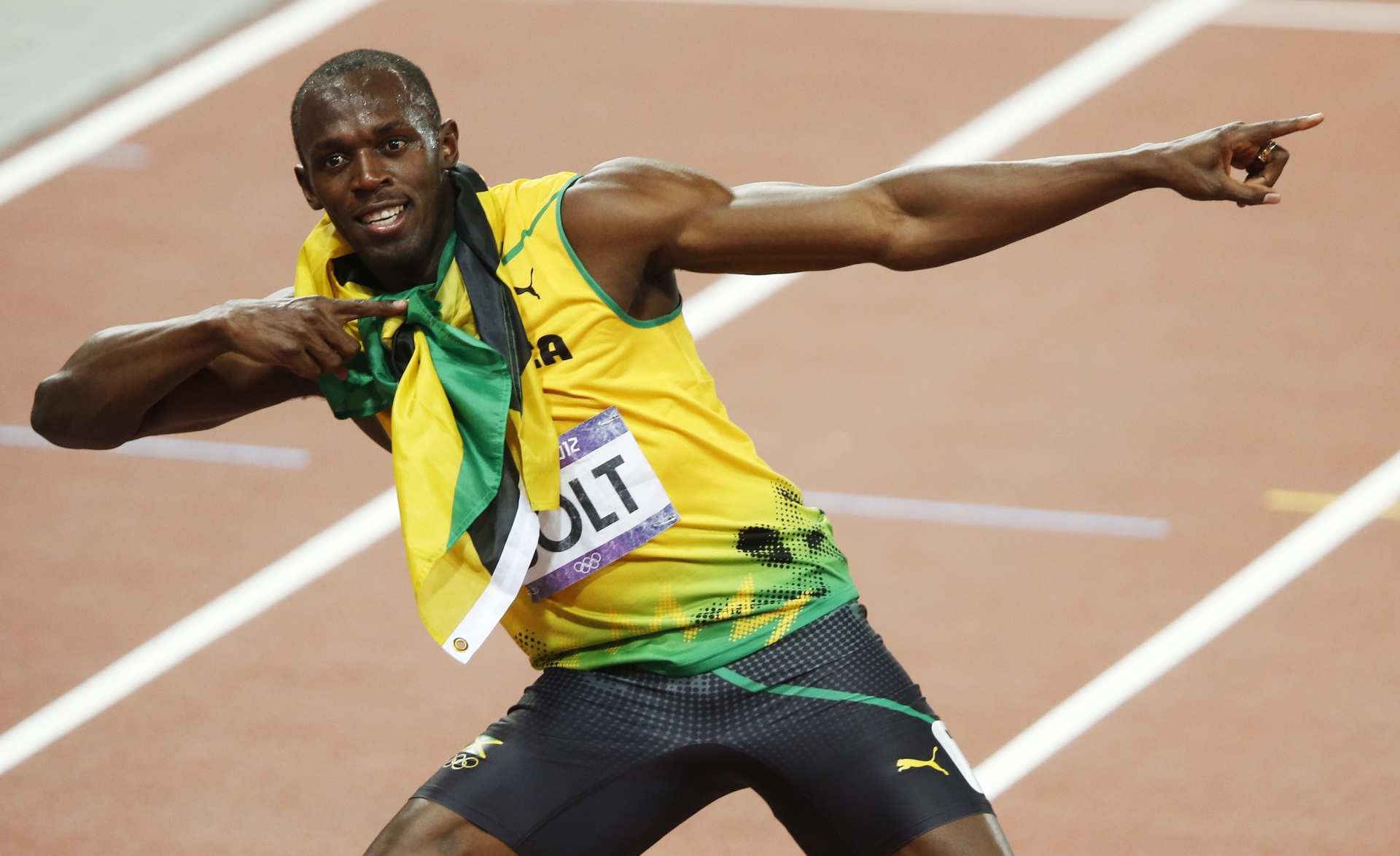 3ème médaille d'or dans ces Jeux de Londres pour le Jamaïcain Usain Bolt.