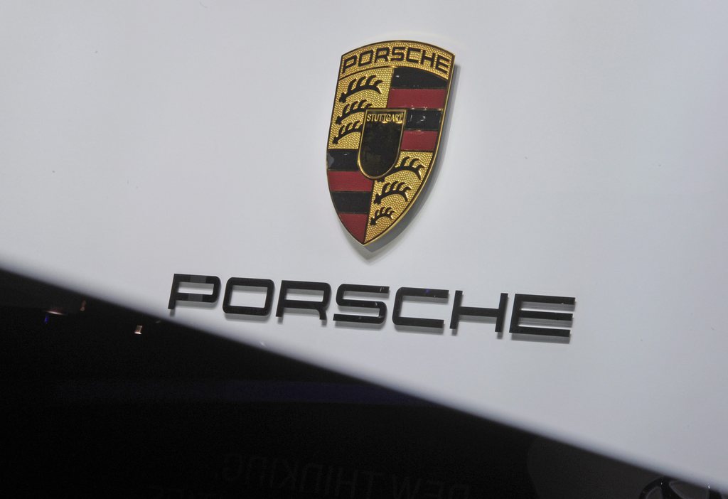 Le logo de la marque allemande Porsche.