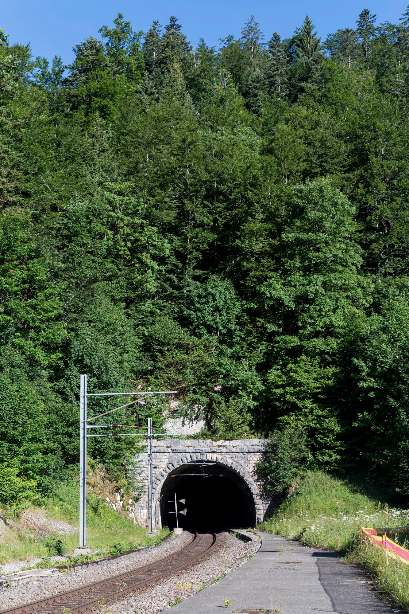 Ligne ferroviaire La Chaux-de-Fonds - Neuchatel. Les CFF vont assainir les tunnels ferroviaires sous La Vue-des-Alpes qui seront fermes pour travaux d'entretien en 2021

Les Convers, le 05 juillet 2017
Photo : Lucas Vuitel LIGNE LA CHAUX-DE-FONDS - NEUCHATEL