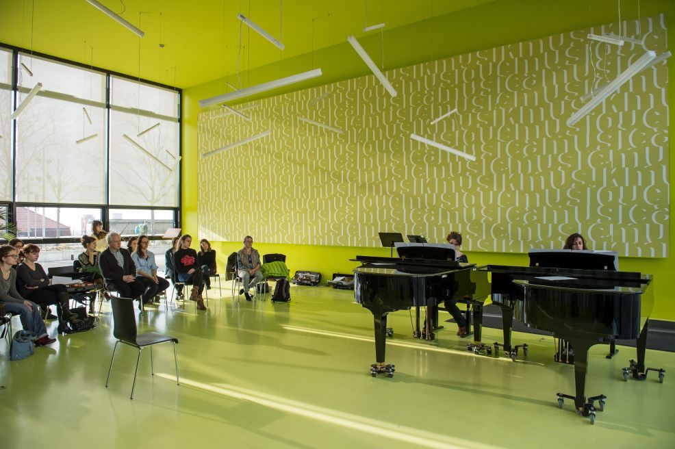 Lors d'ateliers organisés par le conservatoire et la Haute école de musique l'an dernier à Neuchâtel.