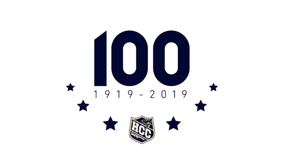 Le logo spécial 100e anniversaire du HCC.