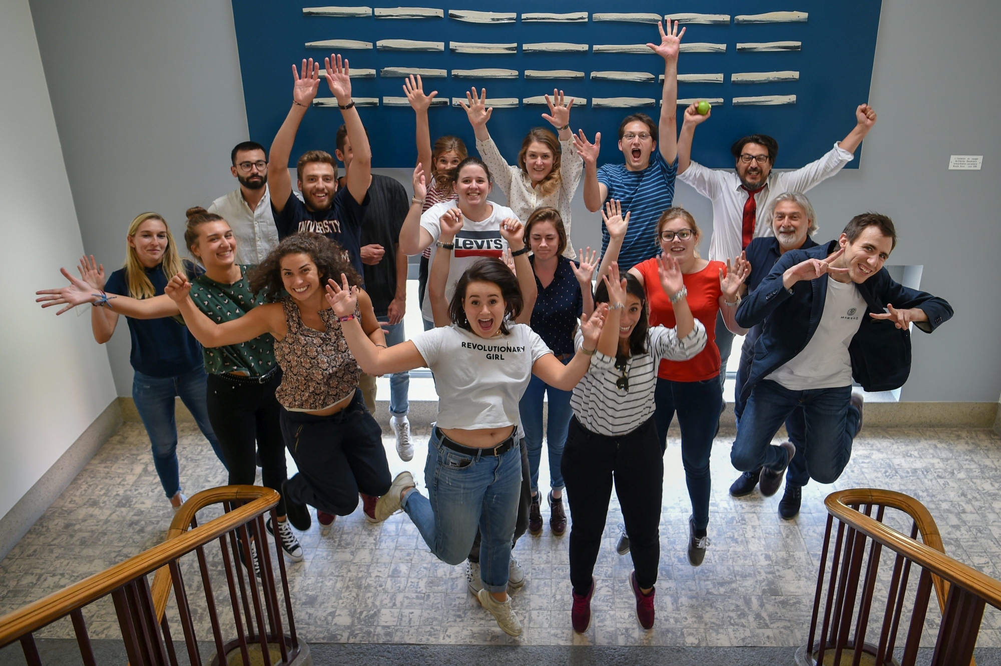 Les étudiants en journalisme de la masterclass de l'AJM, à Neuchâtel, le 14 septembre 2018.