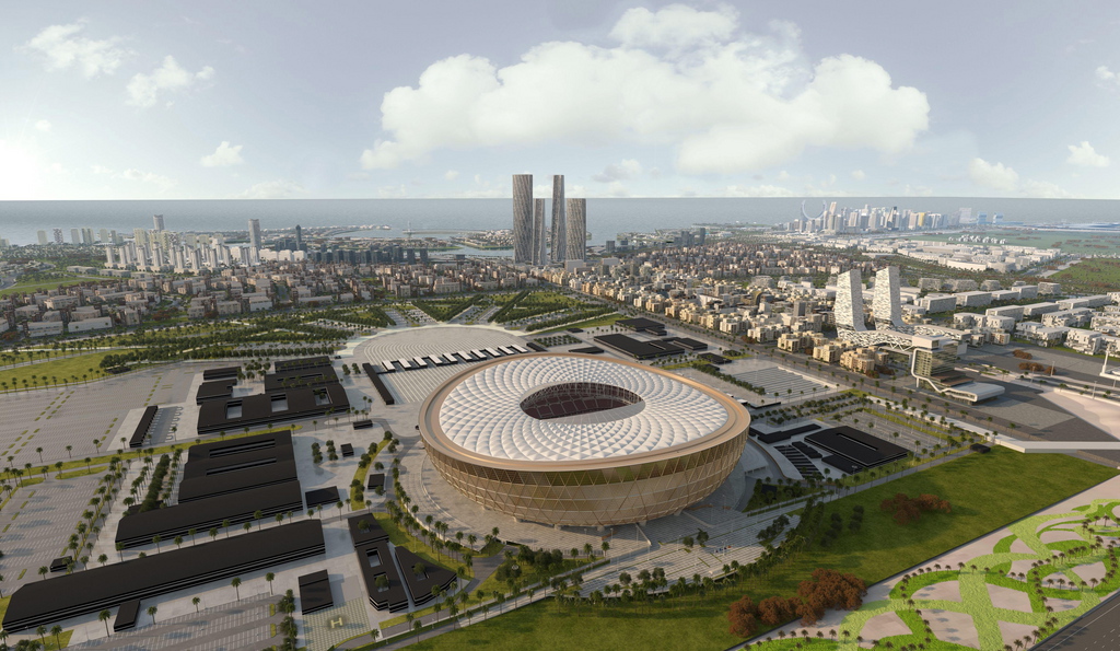 Sorte de soucoupe aux formes arrondies, le Lusail Stadium comptera 80 000 places et doit être livré en 2020.