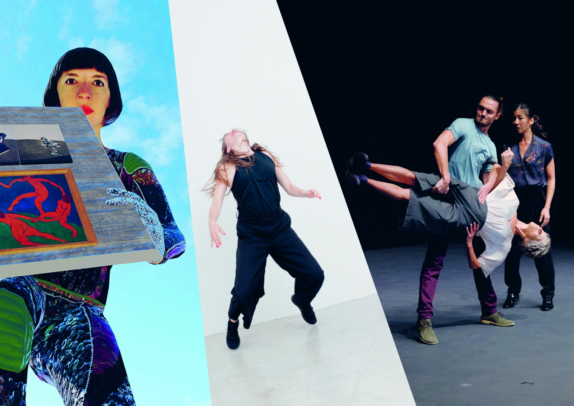 De gauche à droite: la compagnie Gilles Jobin, Tabea Martin, et la compagnie Zeitsprung, tous trois programmés dans la nouvelle saison d'Hiver de danses.
