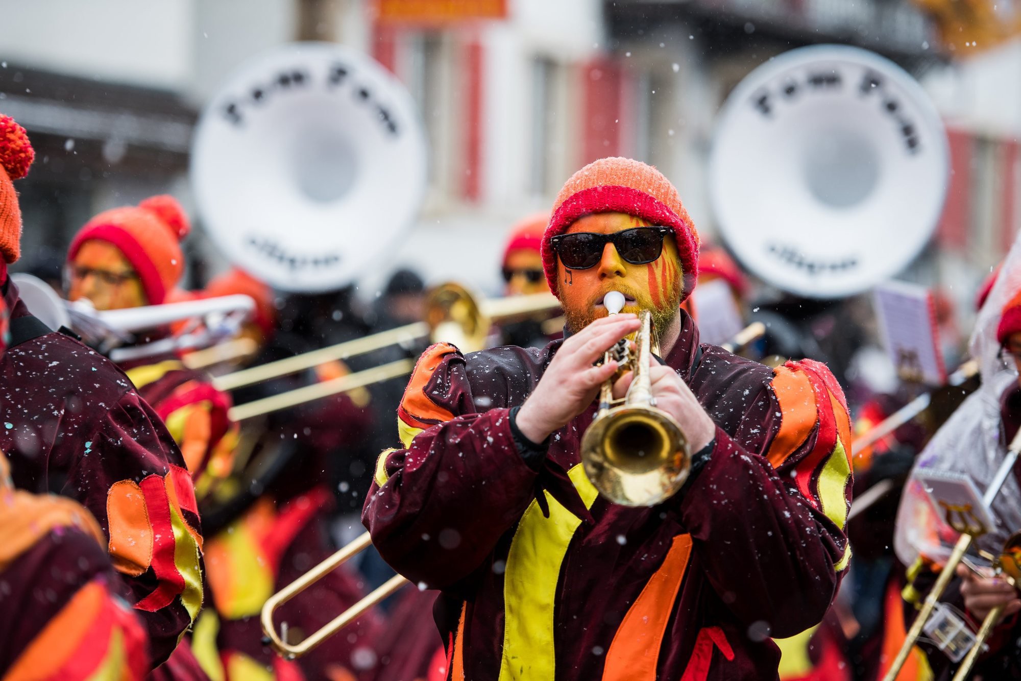 Le cortège 2018 du carnaval du Noirmont. Photo: Lucas Vuitel