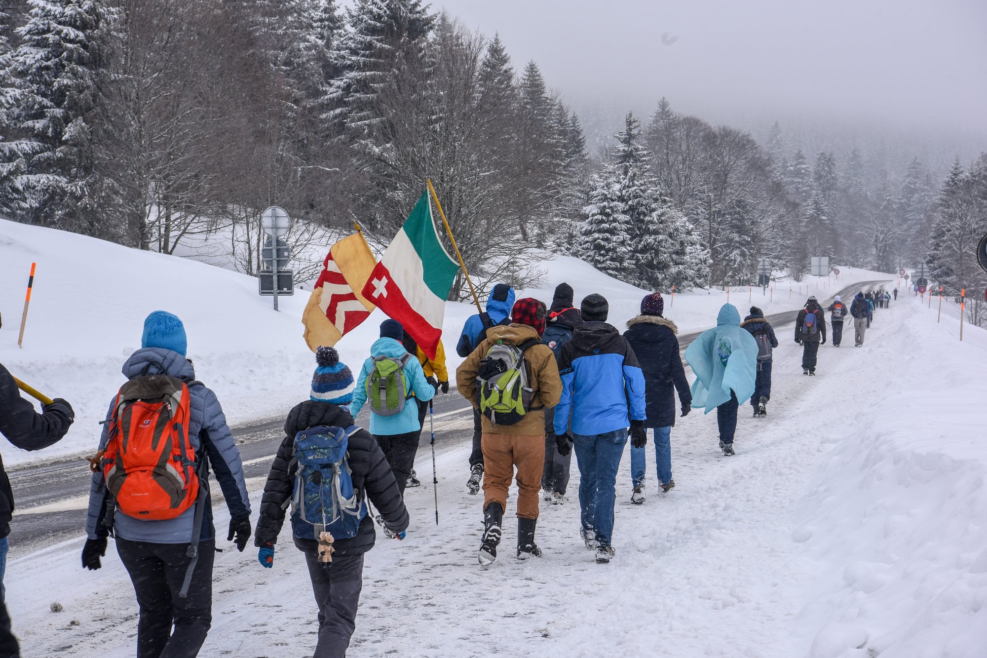 La marche du 1er mars (ici en 2018 à La Vue-des-Alpes) célèbre chaque année l'Indépendance neuchâteloise.