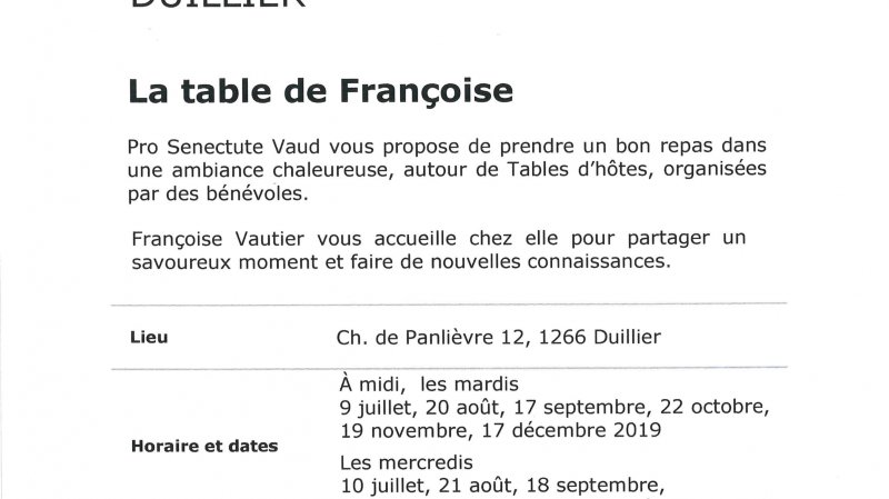Table d'hôtes "La table de Françoise"
