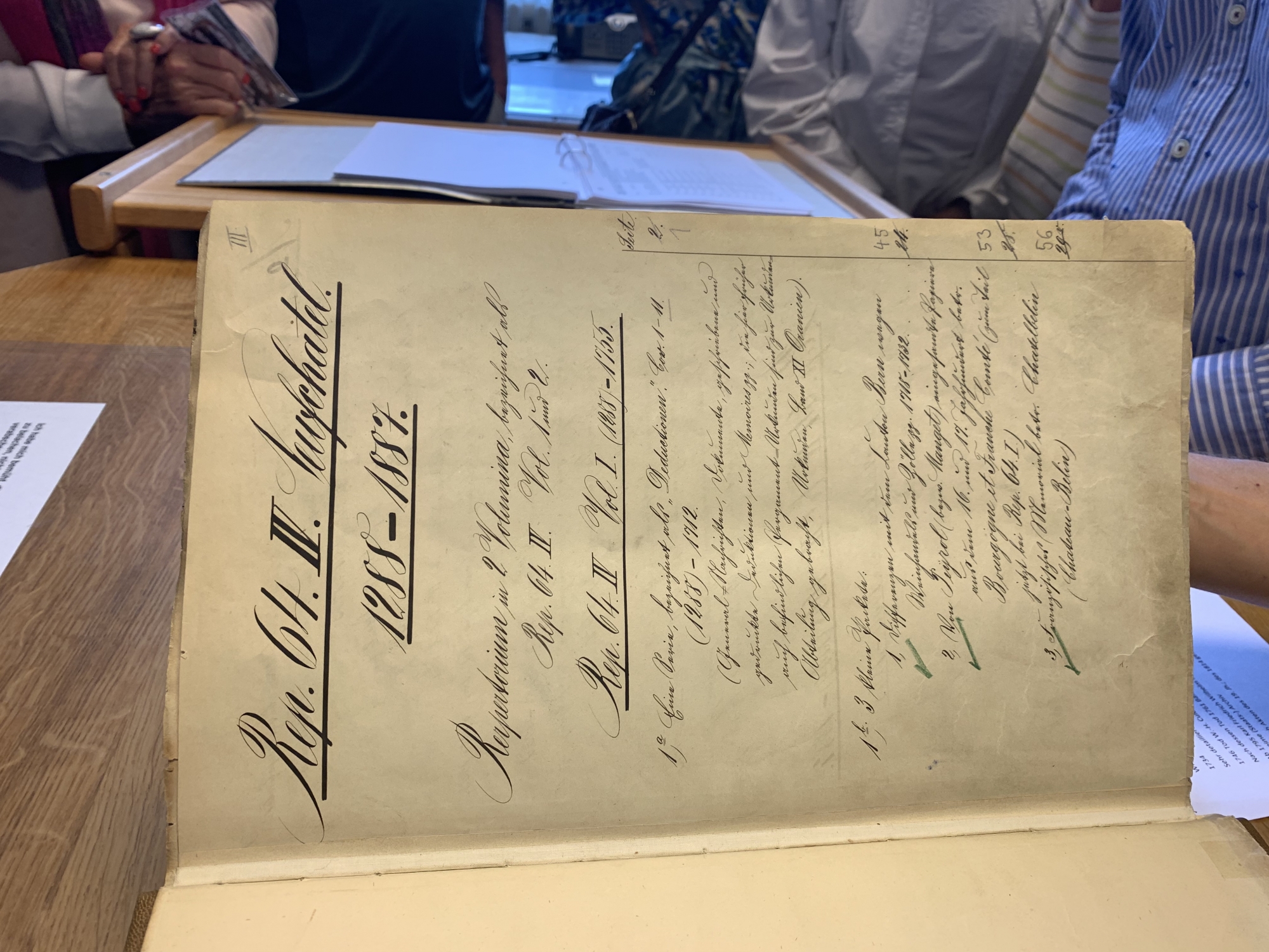 Un des répertoires des documents neuchâtelois aux archives prussiennes à Berlin.