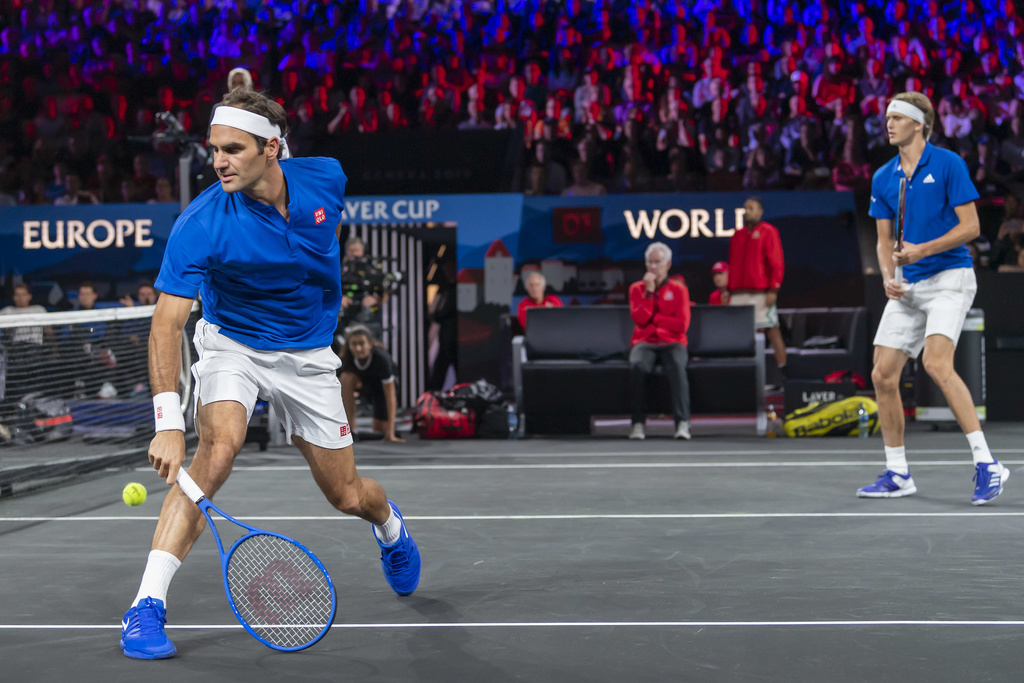 Roger Federer et Alexander Zverev ont joué lors du dernier match de la soirée à Palexpo.