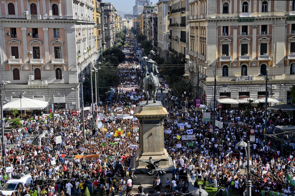 La mobilisation a été très forte en Italie, ici à Naples.