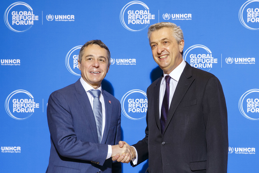 Filippo Grandi, le Haut Commissaire de l'ONU pour les réfugiés et Ignazio Cassis, le ministre suisse des affaires étrangères ont participé à ce premier forum.
