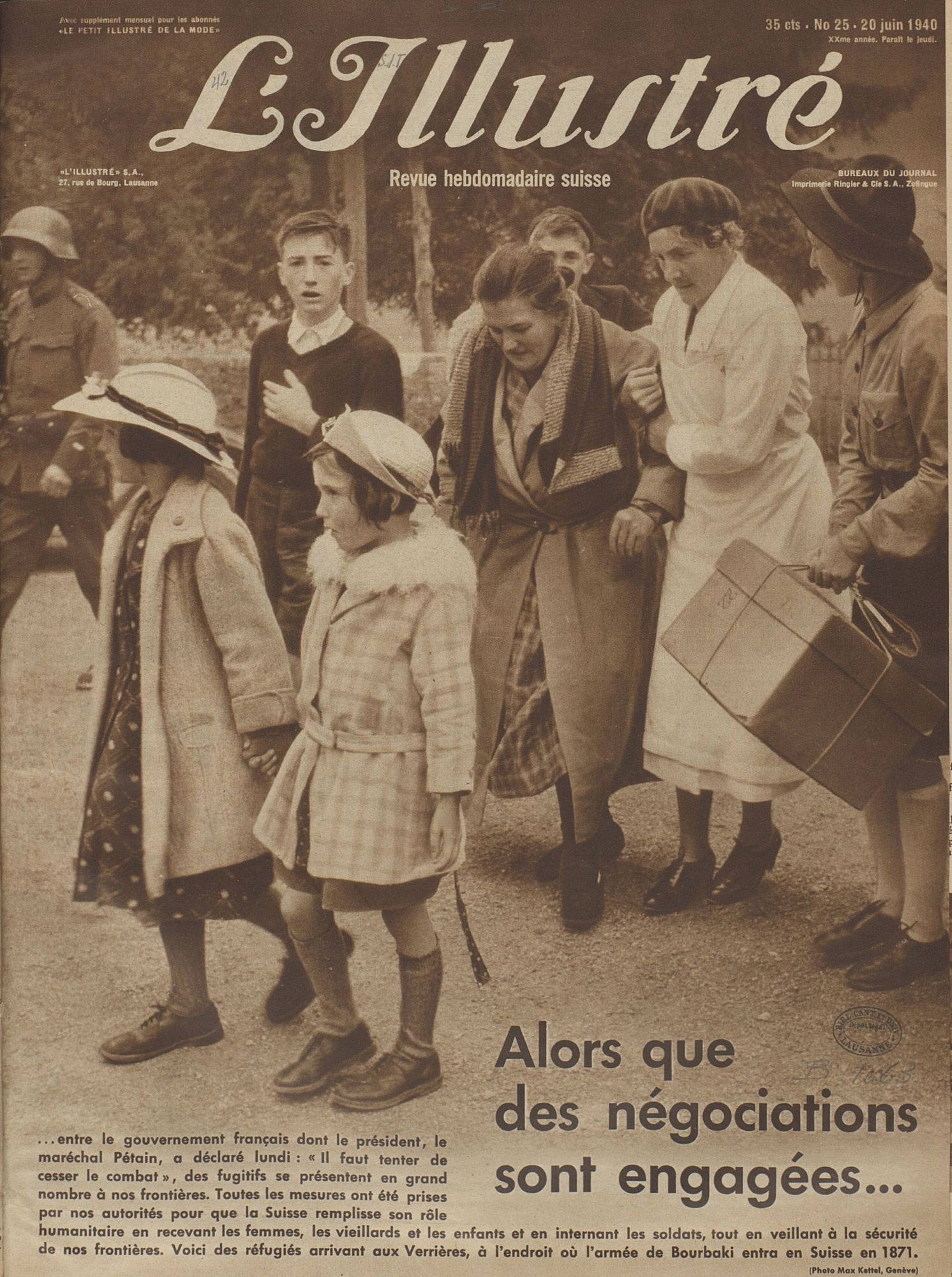 La couverture de "L'Illustré" du 20 juin 1940.